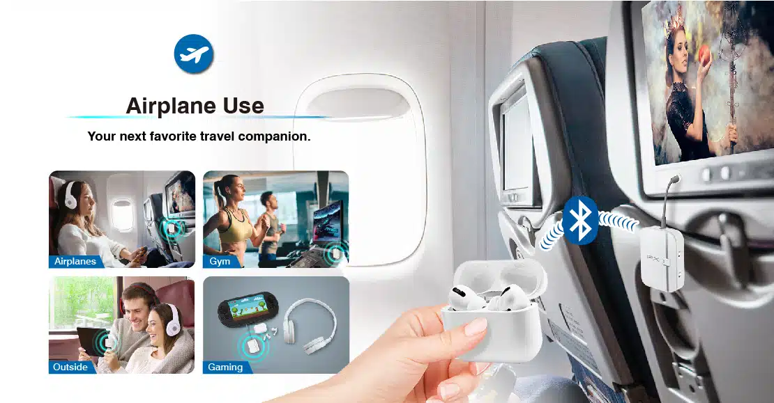 bluetooth transmitter and receiver can use for airplane