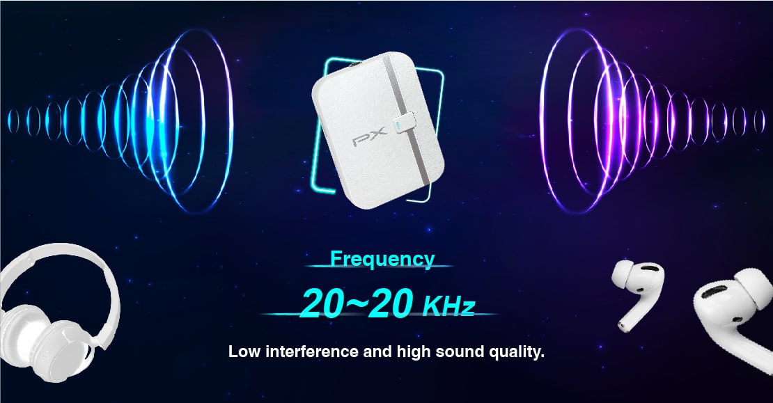Frequencies between 20Hz to 20KHz