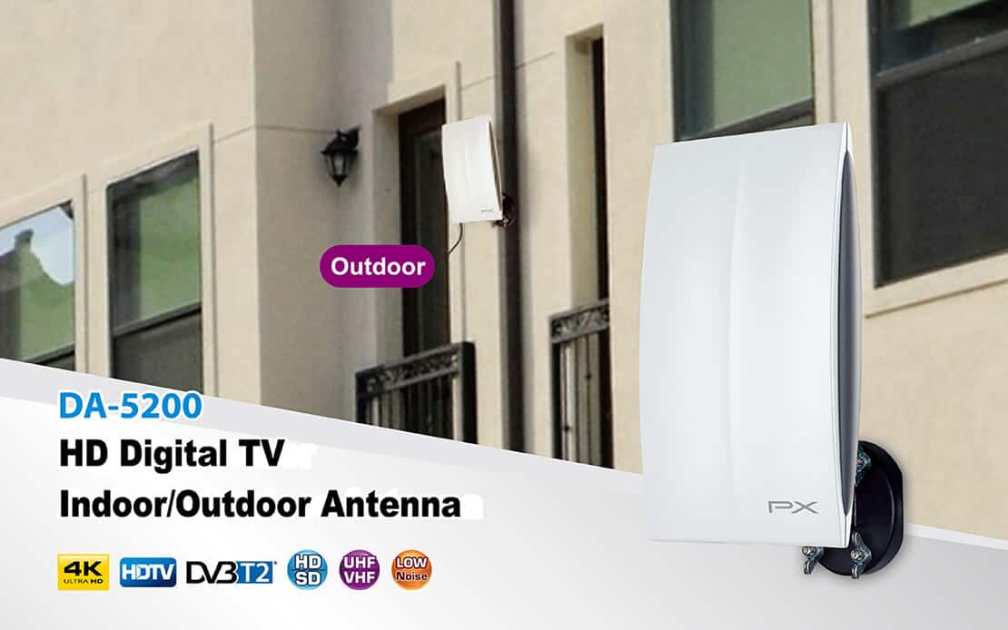 Low noise amplified digital TV outdoor antenna
