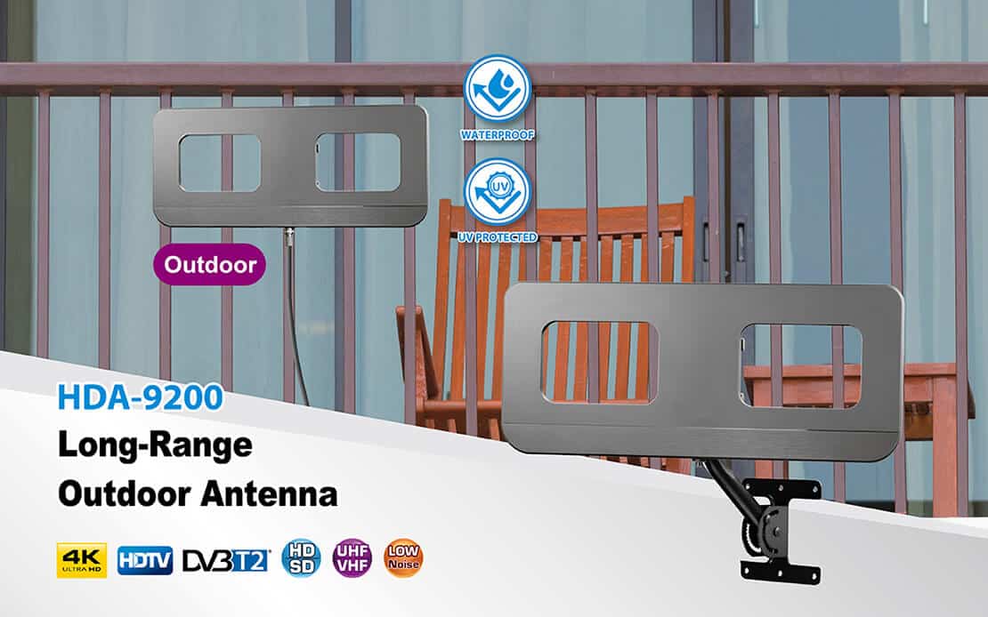 Low noise amplified digital outdoor TV antenna