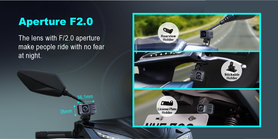 Full HD 1080p@30fps moto-cam built-in WiFi 