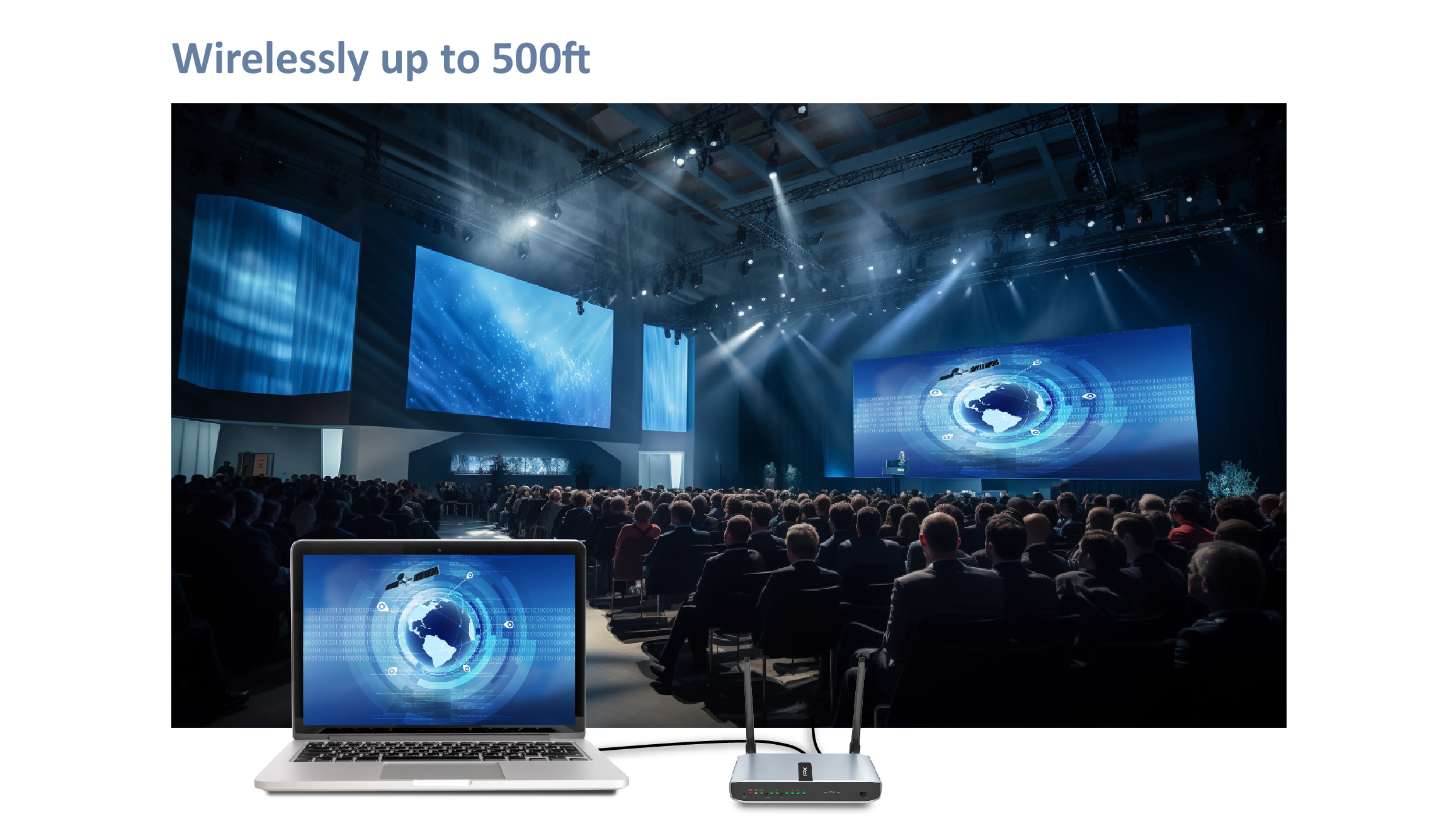 WTR-PRO3 wireless HDMI extender for conference room presentation